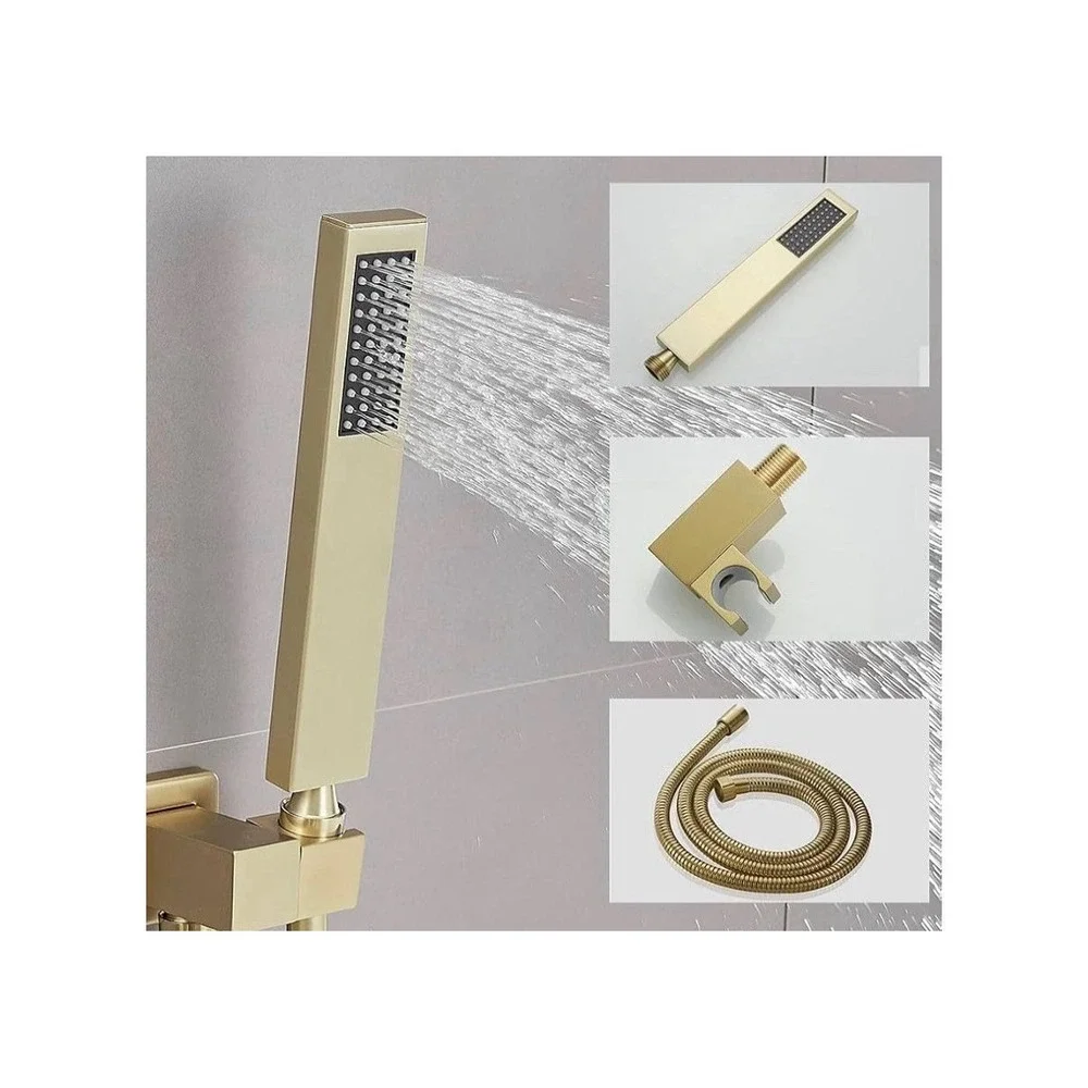 Brushed Gold Shower Faucet Set 10